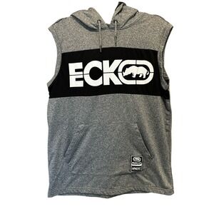 ECKO Mens Sleeveless Hoodie Graphic M‎ Urban Streetwear 90s Athletic Boxing Gym